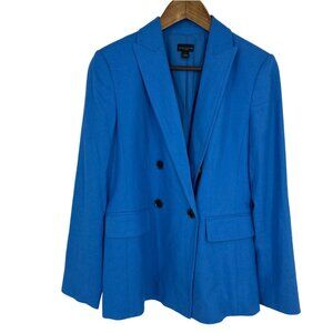 Ann Taylor Factory Womens Double-Breasted Blue Blazer Size 2